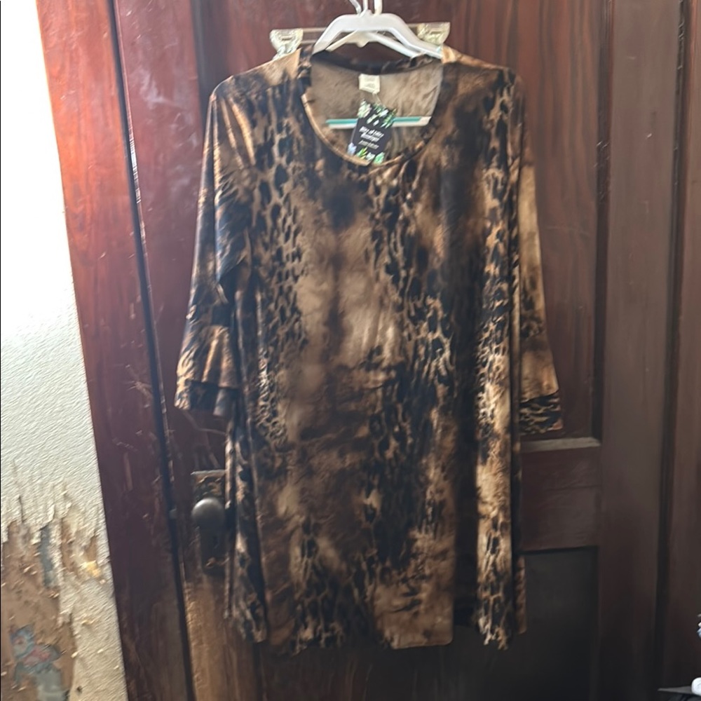 NWT Brown Animal Print Dress Size 2xl